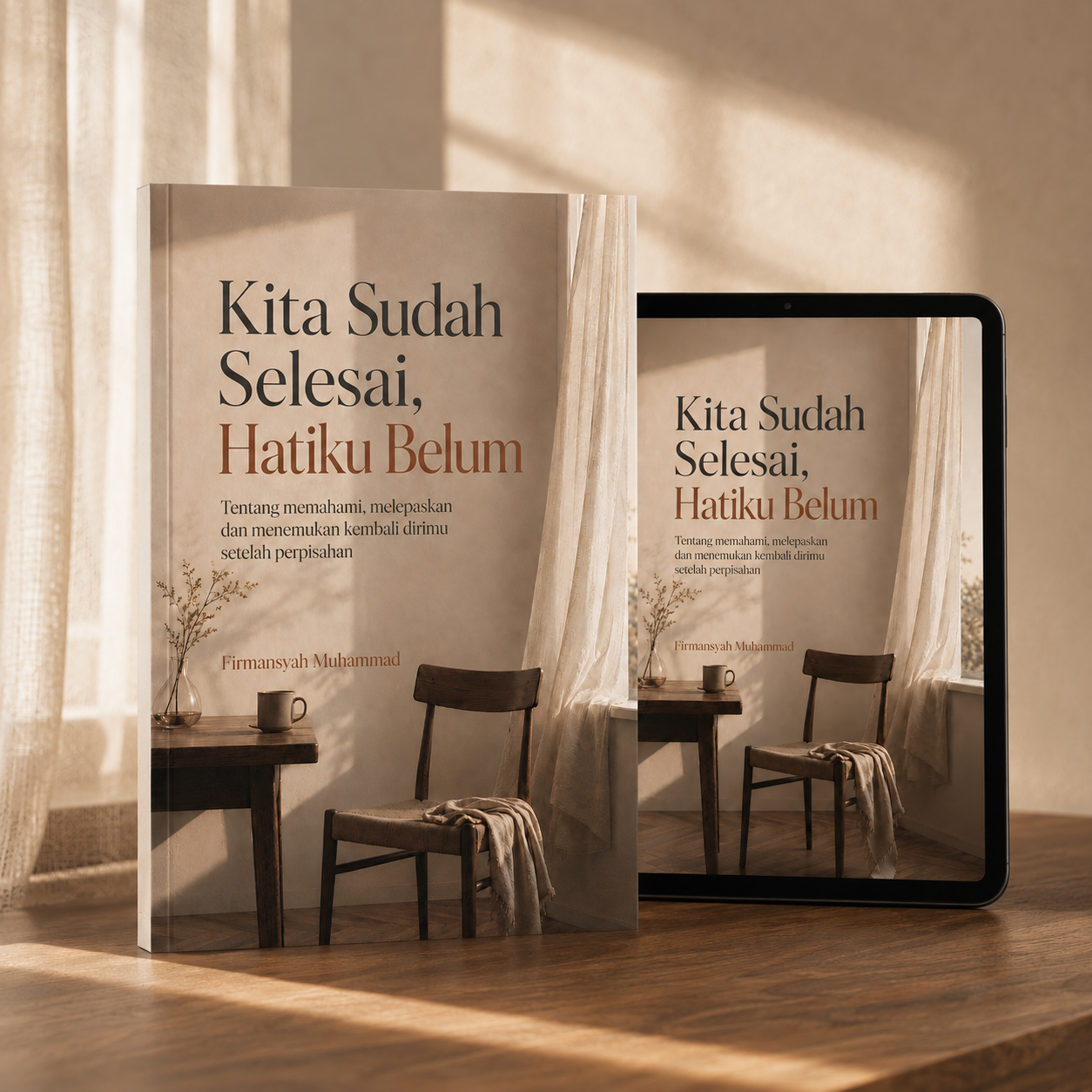 Mockup ebook Kita Sudah Selesai, Hatiku Belum
